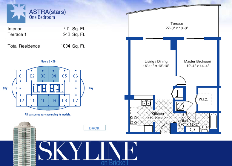 Skyline on Brickell Condo Floor Plans